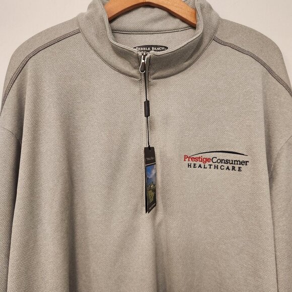 Pebble Beach Performance 1/4 Zip Pullover Embroidered Logos Mens XXL NEW - Picture 2 of 16